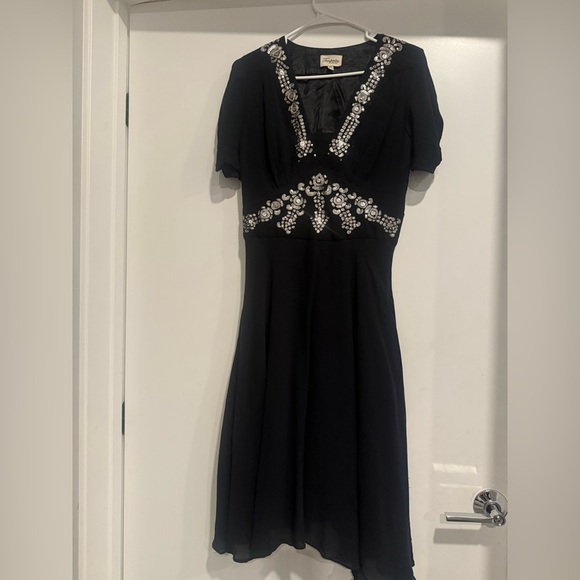 Temperly London Embellished Silk Dress Size 6 Y2K Vintage Bohemian Glamour - Picture 2 of 5